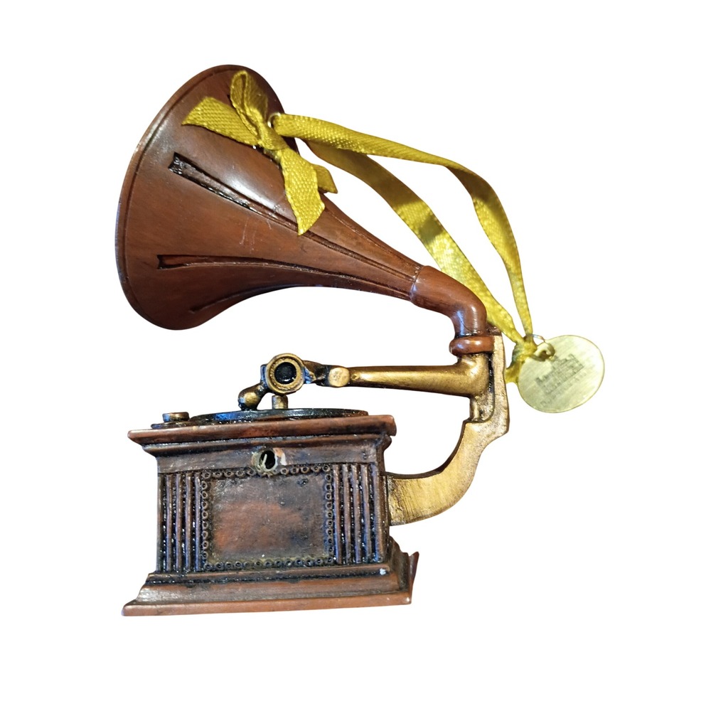 Downton Abbey Gramophone Ornament 2013 Vintage Phonograph Collectible Gold Charm